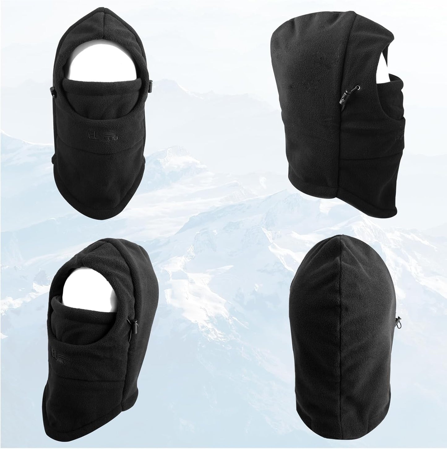 Kids Children'S Balaclava Hat Fleece Ski Face Mask Winter Cap Adjustable Double Neck Warmer