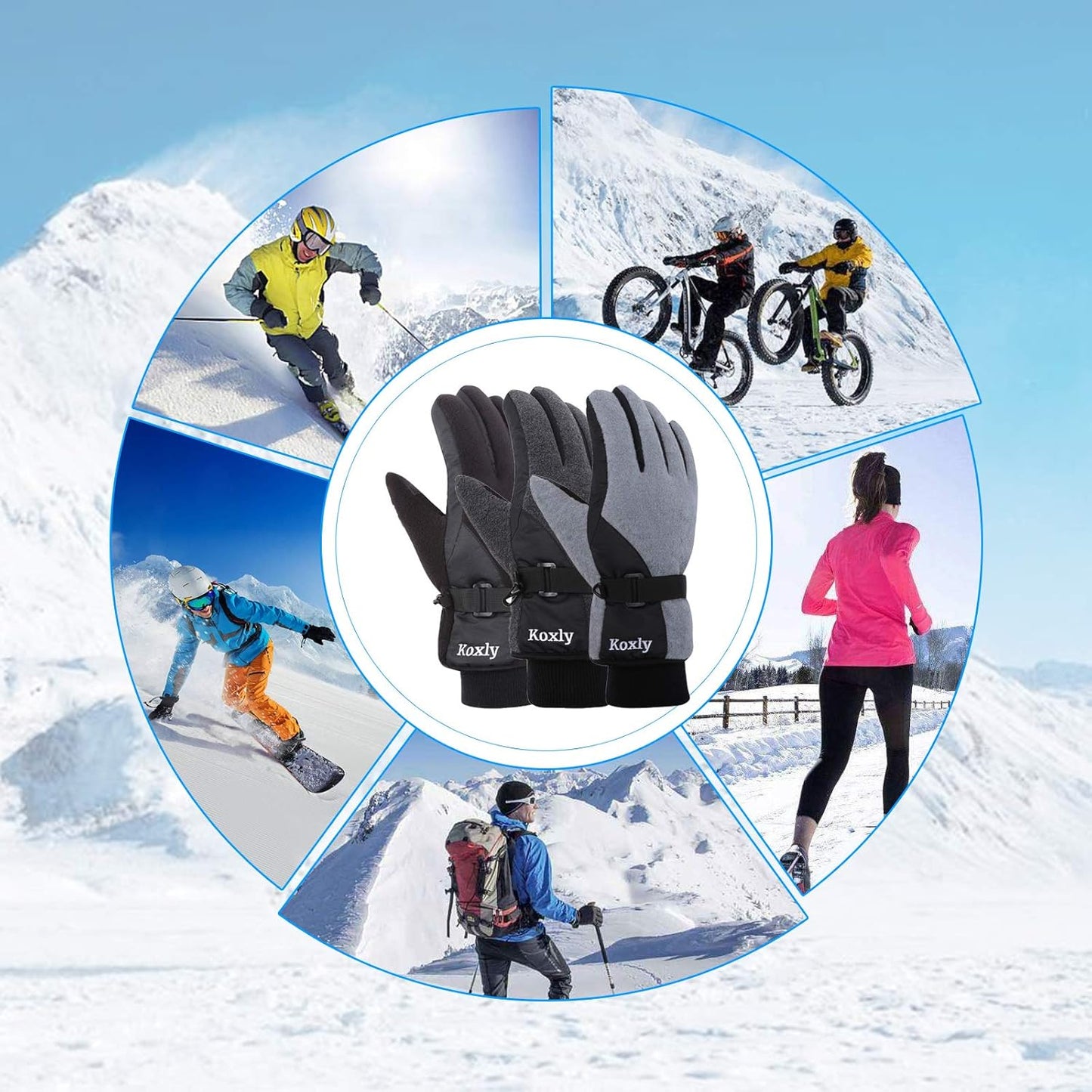 Professional Winter Gloves: Waterproof, Windproof, 3M Insulated, Dual-Layer Touchscreen Design for Men and Women