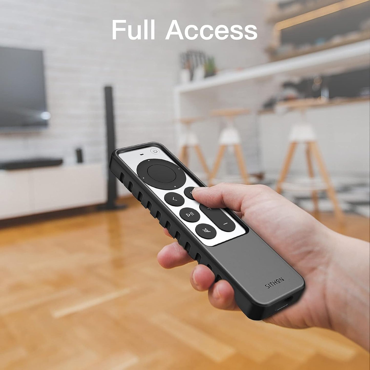 Silicone Case for Apple TV 4K 2022 2021 Remote, Lightweight Shockproof anti Slip Protective Cover with Lanyard Strap for Apple TV 4K / HD Siri Remote (3Rd Gen / 2Nd Gen), Black