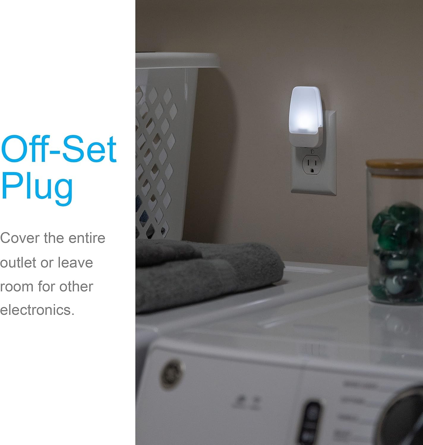 LED Night Lights Plug into Wall, Dusk to Dawn Sensor, Ambient Lighting, Dorm Room Essentials, Bathroom Decor, Smart Home, for Bedroom, Cool White, 55992, 4 Pack