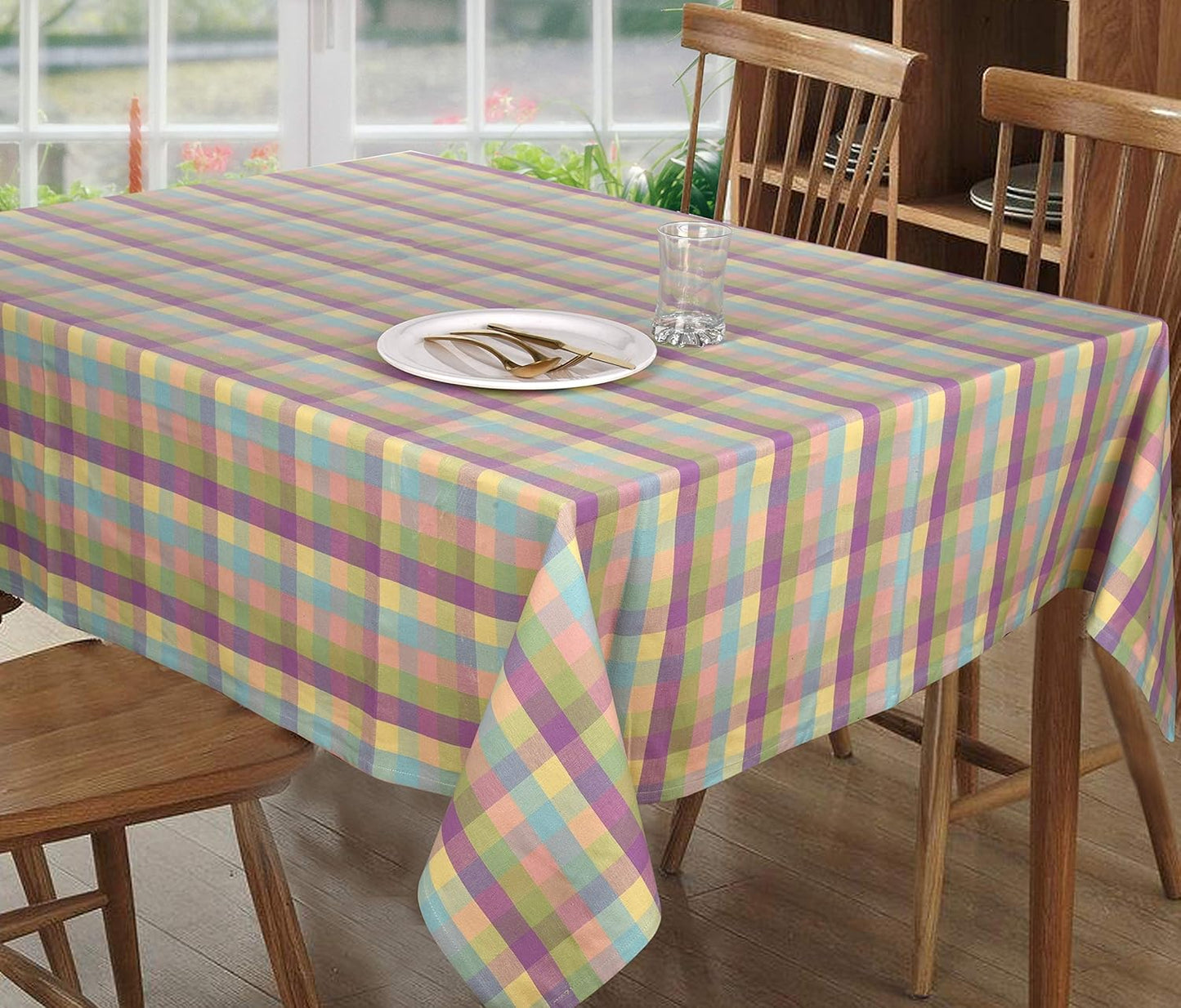 Buffalo Check Cotton Tablecloth for Kitchen and Dining - 52x70 Inches, Rectangle, Seats 4-6, Ideal for Weddings, Holidays, and Special Occasions