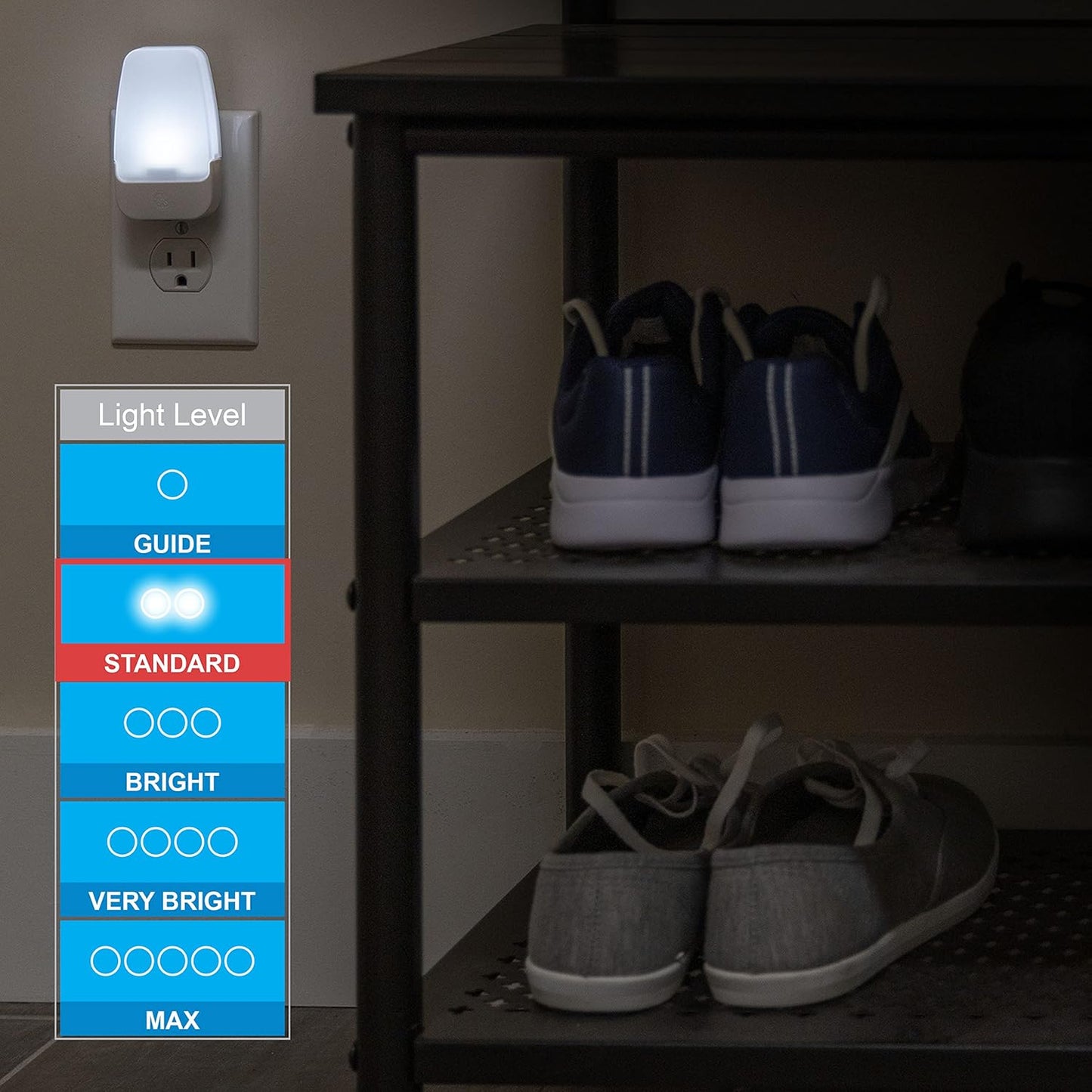 LED Night Lights Plug into Wall, Dusk to Dawn Sensor, Ambient Lighting, Dorm Room Essentials, Bathroom Decor, Smart Home, for Bedroom, Cool White, 55992, 4 Pack