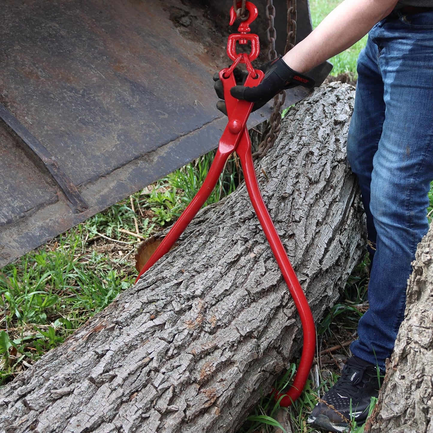 Timber Claw Hook, 32In - Log Lifting Tongs Heavy Duty Grapple Timber Claw, Lumber Skidding Tongs Logging Grabber
