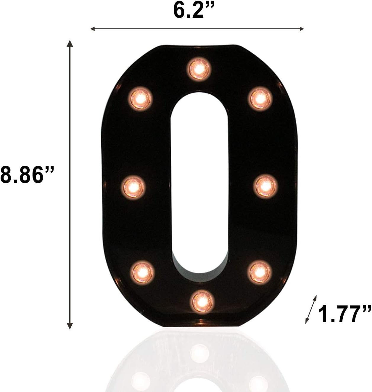Light up Black Alphabet Marquee Number Sign LED Marquee Number Lights Sign for Night Light Home Bar Christmas Lamp Birthday Party Wedding Decoration 0