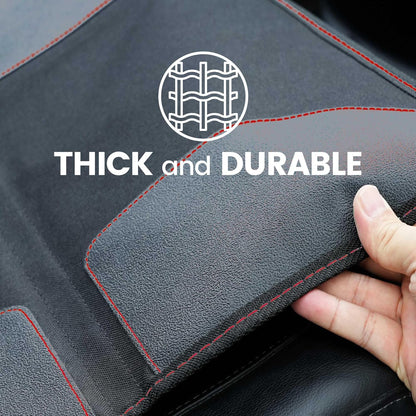 Car Seat Protector for Child Car Seat with Thick Padding, Waterproof Fabric and Storage Pockets, Child/Baby Carseat Padding Mat, Universal Fit for Vehicle Leather Upholstery