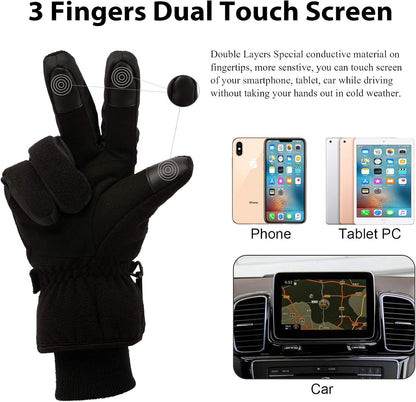Professional Winter Gloves: Waterproof, Windproof, 3M Insulated, Dual-Layer Touchscreen Design for Men and Women