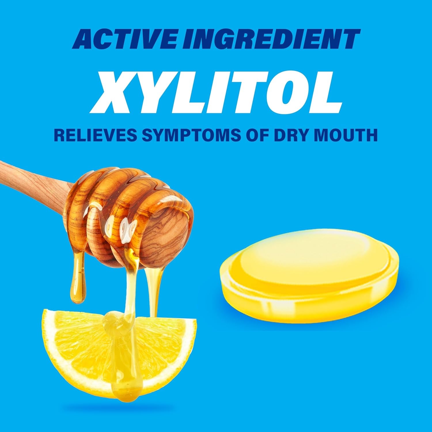 Dry Mouth Lozenges with Xylitol, 36-Count, Sugar Free Honey-Lemon