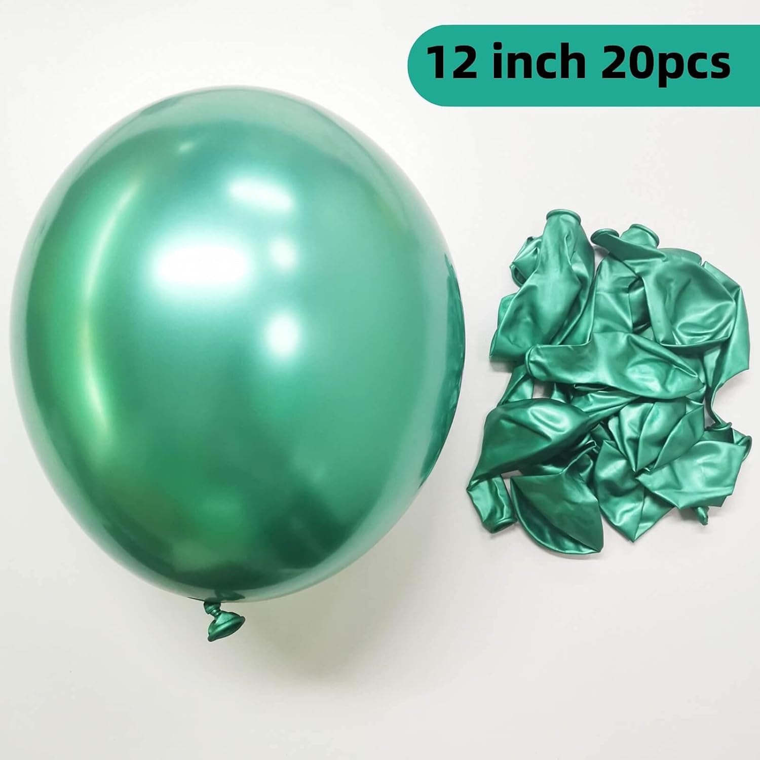 Metallic Green Balloons - 50 Pack 12 Inch Turquoise & Teal Blue for Birthday & Party Decorations