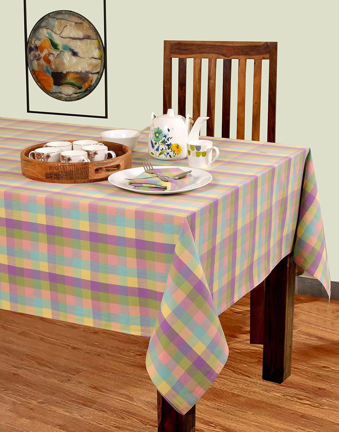 Buffalo Check Cotton Tablecloth for Kitchen and Dining - 52x70 Inches, Rectangle, Seats 4-6, Ideal for Weddings, Holidays, and Special Occasions