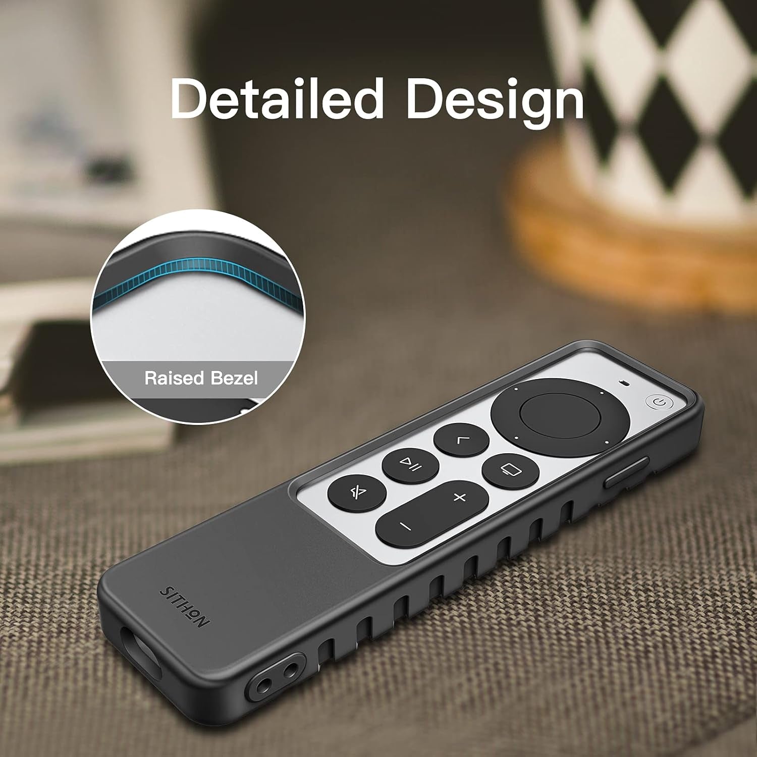 Silicone Case for Apple TV 4K 2022 2021 Remote, Lightweight Shockproof anti Slip Protective Cover with Lanyard Strap for Apple TV 4K / HD Siri Remote (3Rd Gen / 2Nd Gen), Black