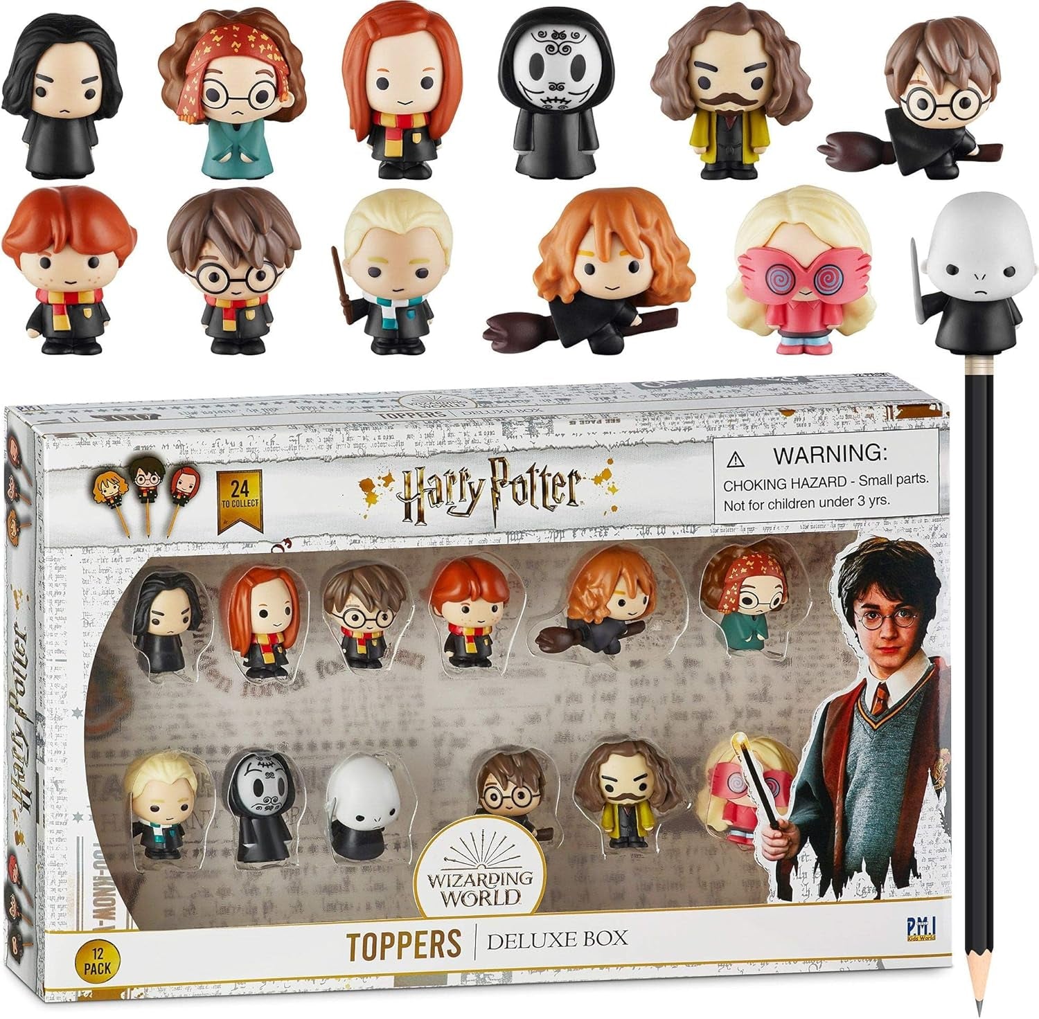 Harry Potter Pencil Toppers, Gifts, Toys, Collectibles – Set of 12 Harry Potter Figures for Writing, Party Decor –Ron Weasley, Hermione Granger,Sybil Trelawney and More by , 2.4 In., Soft PVC (B12)