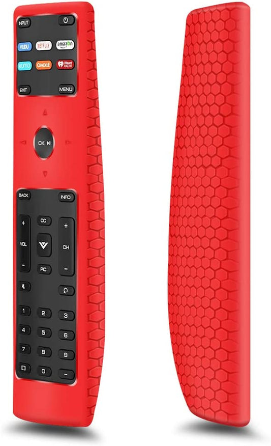 Silicone Protective Case for Vizio XRT136 Smart TV Remote, Lightweight Anti-Slip Shockproof Cover Holder - Red