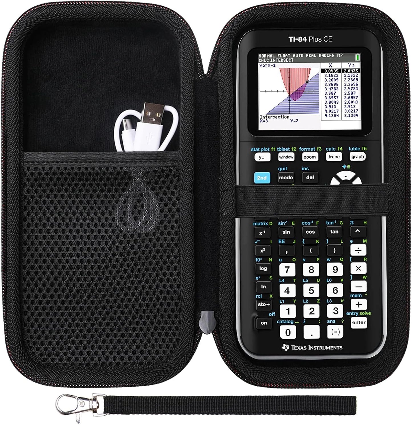 Case Compatible with Texas Instruments TI-84 plus CE/TI-84 Plus/Ti-Nspire CX II Cas/Ti-Nspire CX II/TI-83 Plus/Ti-30Xiis/Ti-30Xs/Ti-30Xa/Ti-34/Ti-36X Pro Graphing Calculator, Black(Case Only)