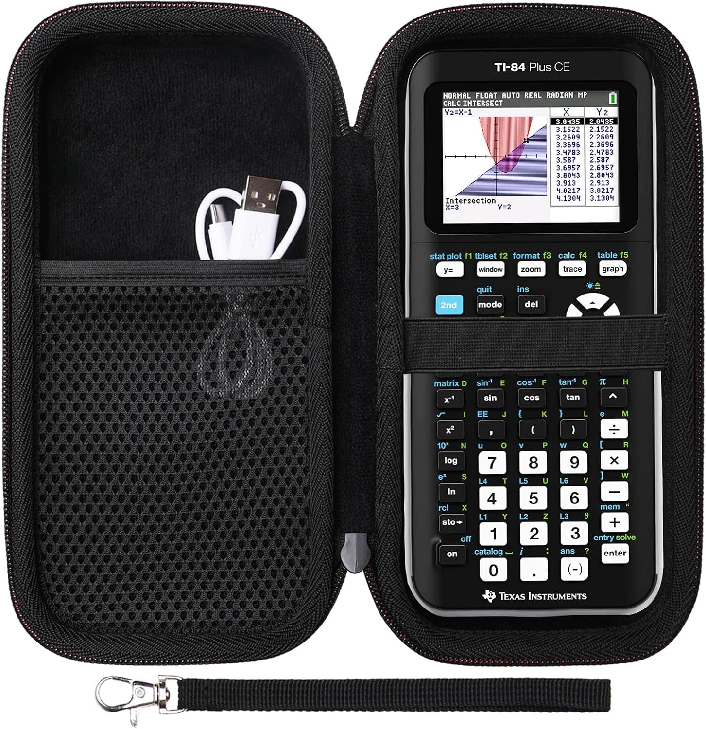 Case Compatible with Texas Instruments TI-84 plus CE/TI-84 Plus/Ti-Nspire CX II Cas/Ti-Nspire CX II/TI-83 Plus/Ti-30Xiis/Ti-30Xs/Ti-30Xa/Ti-34/Ti-36X Pro Graphing Calculator, Black(Case Only)