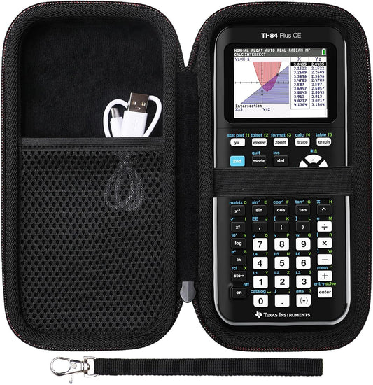 Case Compatible with Texas Instruments TI-84 plus CE/TI-84 Plus/Ti-Nspire CX II Cas/Ti-Nspire CX II/TI-83 Plus/Ti-30Xiis/Ti-30Xs/Ti-30Xa/Ti-34/Ti-36X Pro Graphing Calculator, Black(Case Only)