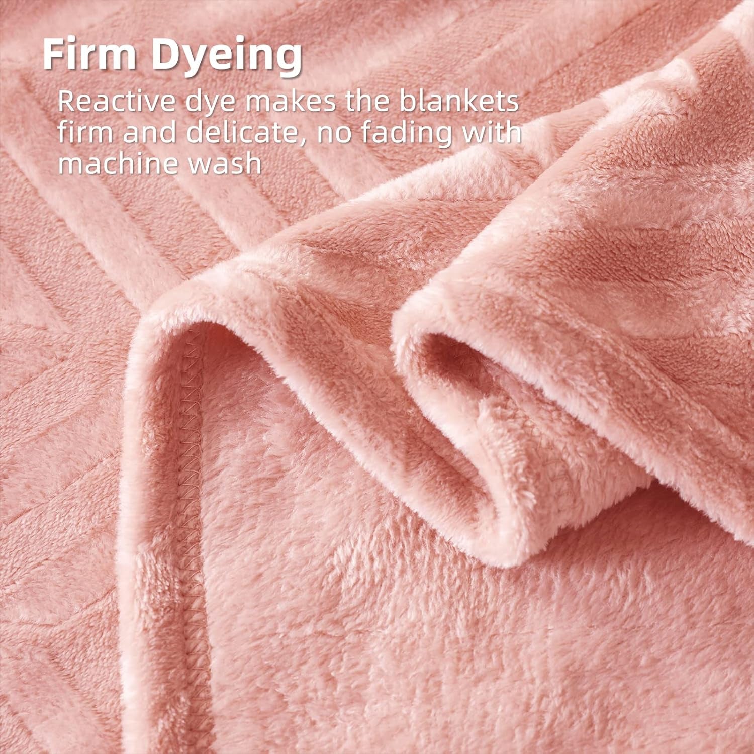 Flannel Fleece Queen Size Bed Blanket, Lightweight Breathable Soft Bedspread Plush Fluffy Coverlet Chevron Design Decorative Blanket for All Season, 90X90 Inch, Pink