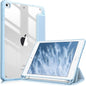Hybrid Slim Case for Ipad Mini 5Th Generation 2019 / Ipad Mini 4 (7.9 Inch) - [Built-In Pencil Holder] Shockproof Cover with Clear Transparent Back Shell, Sky Blue