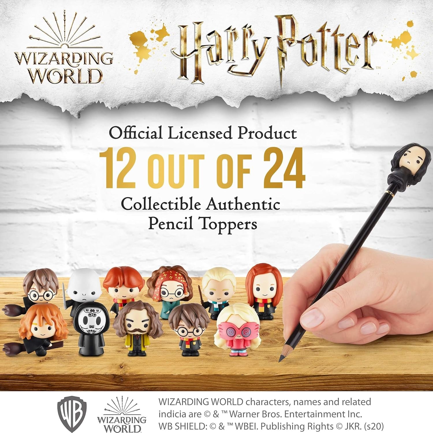 Harry Potter Pencil Toppers, Gifts, Toys, Collectibles – Set of 12 Harry Potter Figures for Writing, Party Decor –Ron Weasley, Hermione Granger,Sybil Trelawney and More by , 2.4 In., Soft PVC (B12)