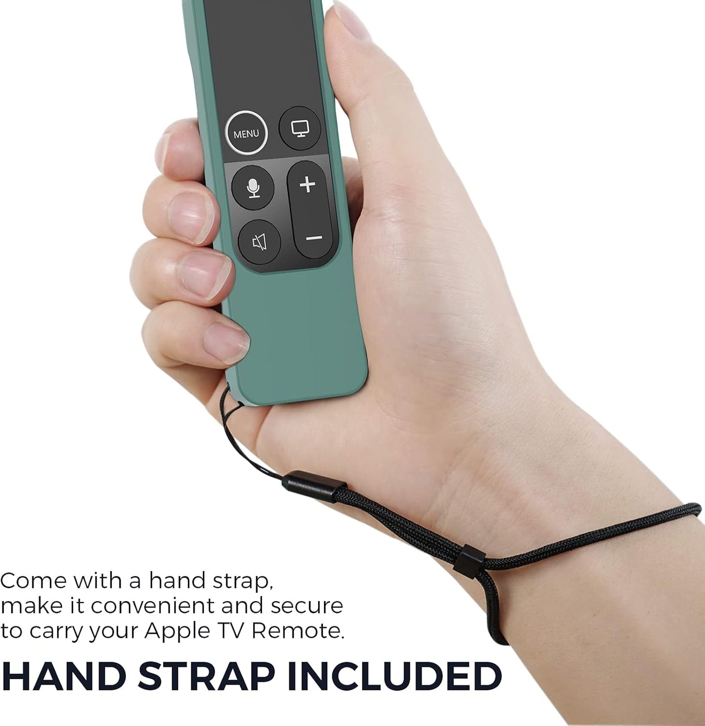 Protective Case for Apple TV Siri Remote with Airtag Holder, Anti-Slip Silicone Cover Compatible with 2016, 2017 Apple TV (Pine Green)