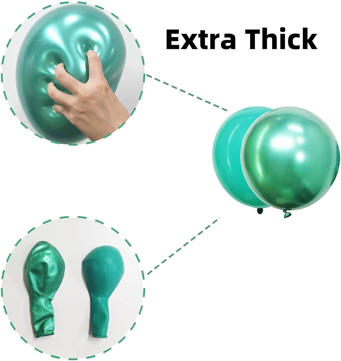 Metallic Green Balloons - 50 Pack 12 Inch Turquoise & Teal Blue for Birthday & Party Decorations