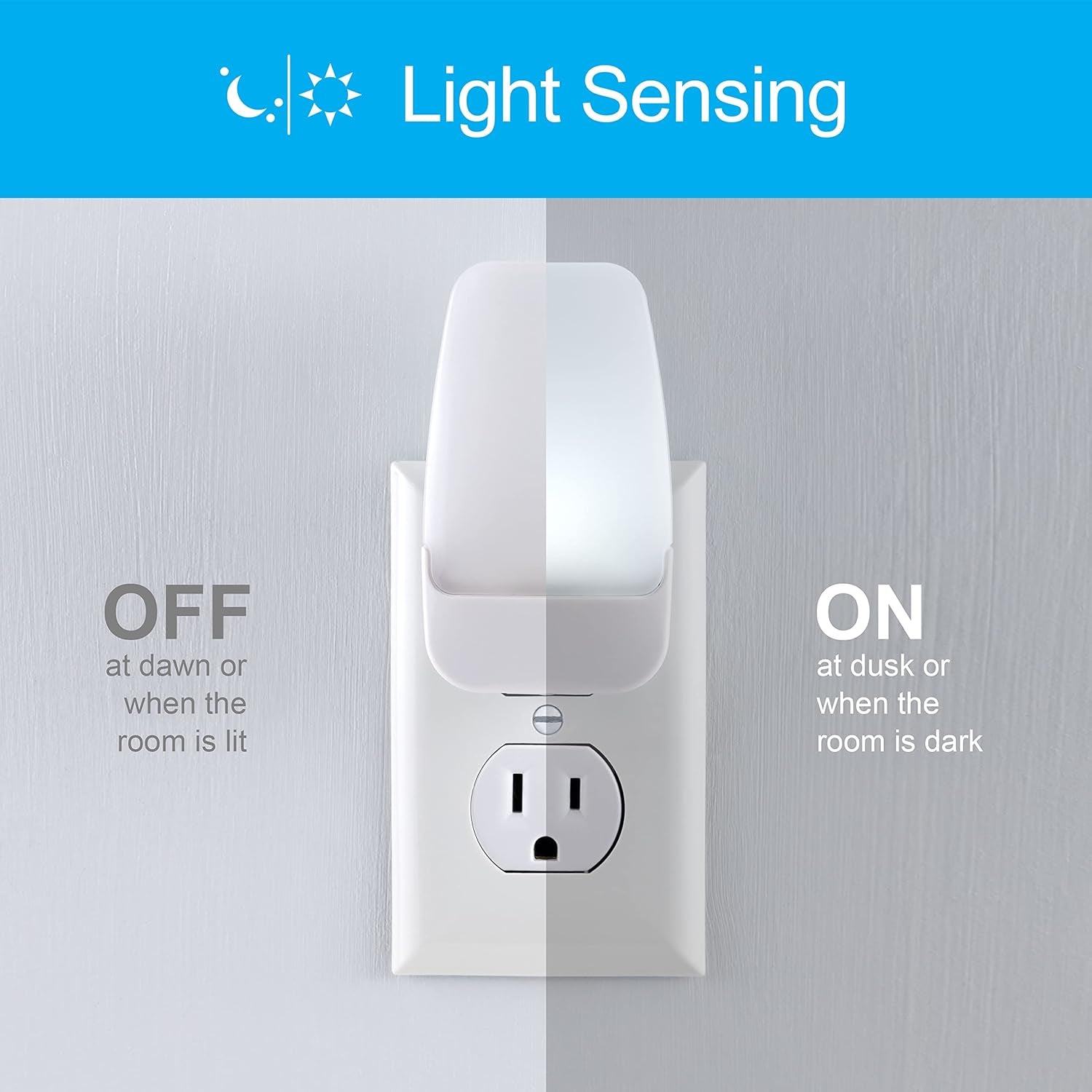 LED Night Lights Plug into Wall, Dusk to Dawn Sensor, Ambient Lighting, Dorm Room Essentials, Bathroom Decor, Smart Home, for Bedroom, Cool White, 55992, 4 Pack