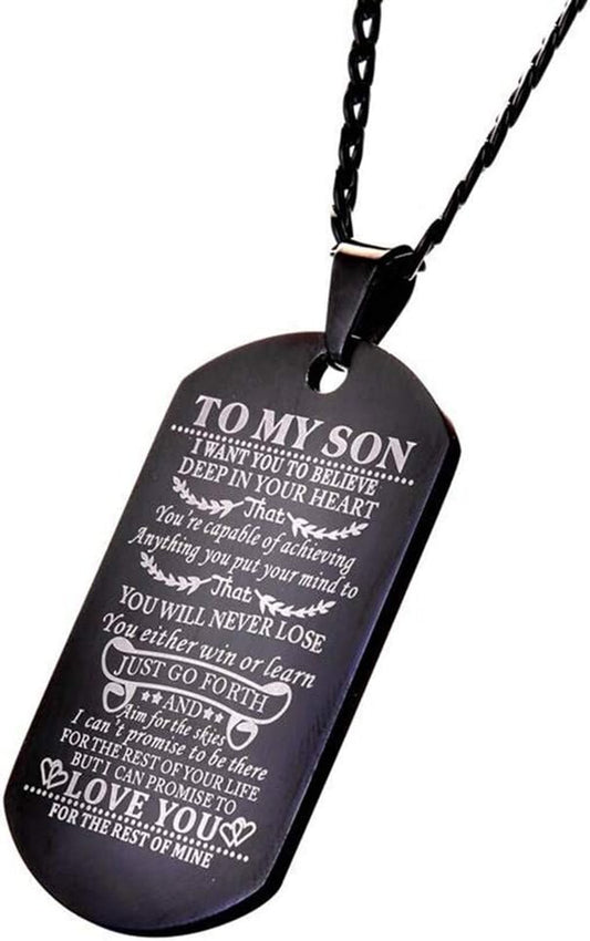 Dog Tags for Men Engraved I Want You to Believe Deep in Your Heart Love Dad Dog Tag