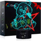 Giant Panda Bear 3D Illusion Lamps,  7 Color Changing Touch Table Desk LED Night Light Great Gifts for Kids