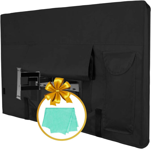 Outdoor TV Cover for 40 to 42 Inches LCD, LED, Waterproof, Weatherproof and Dust-Proof TV Screen Protectors with Cleaning Cloth (42 Inch,Black)