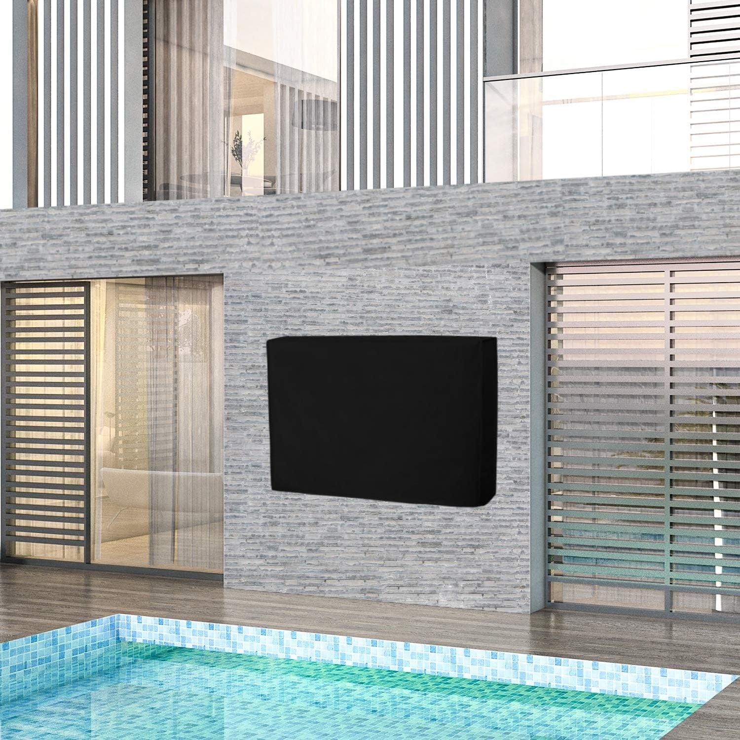 Outdoor TV Cover for 40 to 42 Inches LCD, LED, Waterproof, Weatherproof and Dust-Proof TV Screen Protectors with Cleaning Cloth (42 Inch,Black)