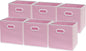 Foldable Cube Storage Bins with Handles, 11-Inch, Pink, 6-Pack, Fabric Cubes Organizer for Closet or Shelves