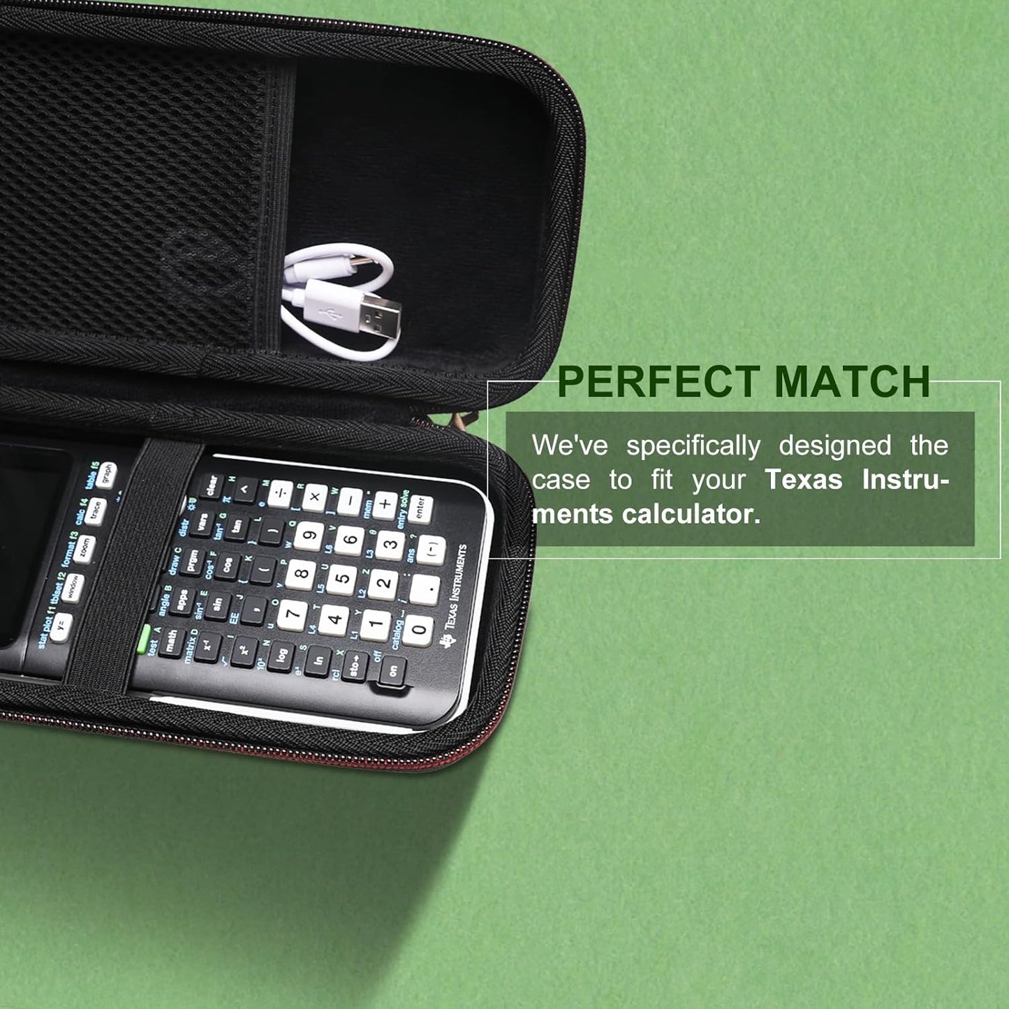 Case Compatible with Texas Instruments TI-84 plus CE/TI-84 Plus/Ti-Nspire CX II Cas/Ti-Nspire CX II/TI-83 Plus/Ti-30Xiis/Ti-30Xs/Ti-30Xa/Ti-34/Ti-36X Pro Graphing Calculator, Black(Case Only)