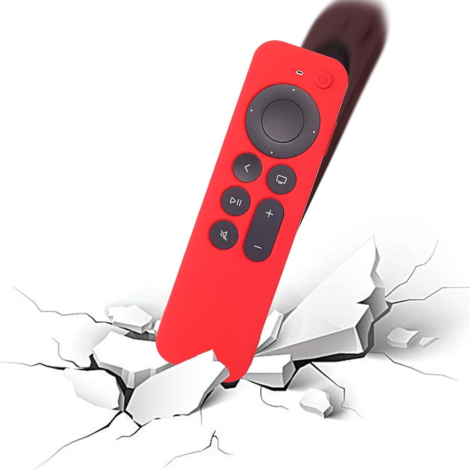 Silicone Remote Case for Apple TV 4K 2Nd Gen 2021 Siri Remote Anti-Slip Durable Silicone Cover Magnetic Protective Sleeve Shockproof Remote Case(Black)