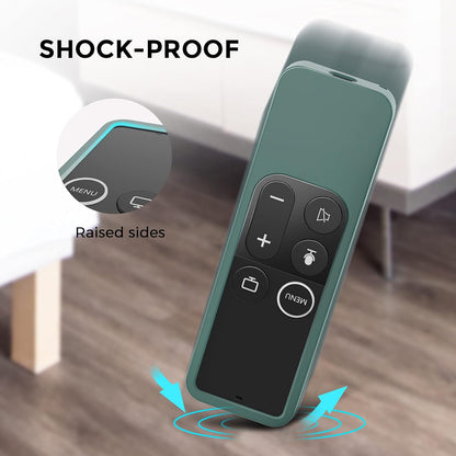 Protective Case for Apple TV Siri Remote with Airtag Holder, Anti-Slip Silicone Cover Compatible with 2016, 2017 Apple TV (Pine Green)