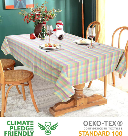 Buffalo Check Cotton Tablecloth for Kitchen and Dining - 52x70 Inches, Rectangle, Seats 4-6, Ideal for Weddings, Holidays, and Special Occasions