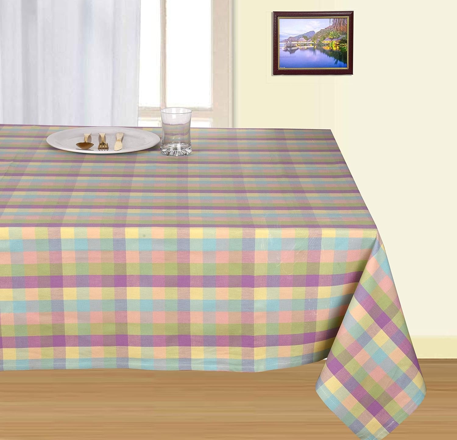 Buffalo Check Cotton Tablecloth for Kitchen and Dining - 52x70 Inches, Rectangle, Seats 4-6, Ideal for Weddings, Holidays, and Special Occasions
