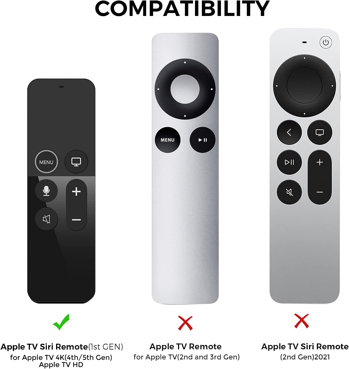 Protective Case for Apple TV Siri Remote with Airtag Holder, Anti-Slip Silicone Cover Compatible with 2016, 2017 Apple TV (Pine Green)