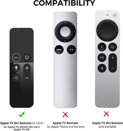 Protective Case for Apple TV Siri Remote with Airtag Holder, Anti-Slip Silicone Cover Compatible with 2016, 2017 Apple TV (Pine Green)