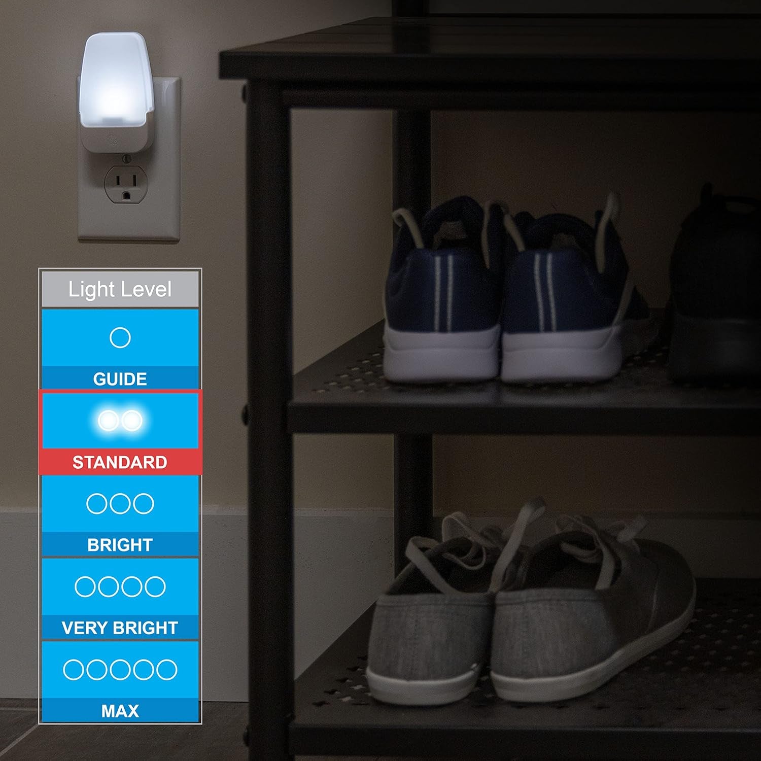 LED Night Lights Plug into Wall, Dusk to Dawn Sensor, Ambient Lighting, Dorm Room Essentials, Bathroom Decor, Smart Home, for Bedroom, Cool White, 55992, 4 Pack