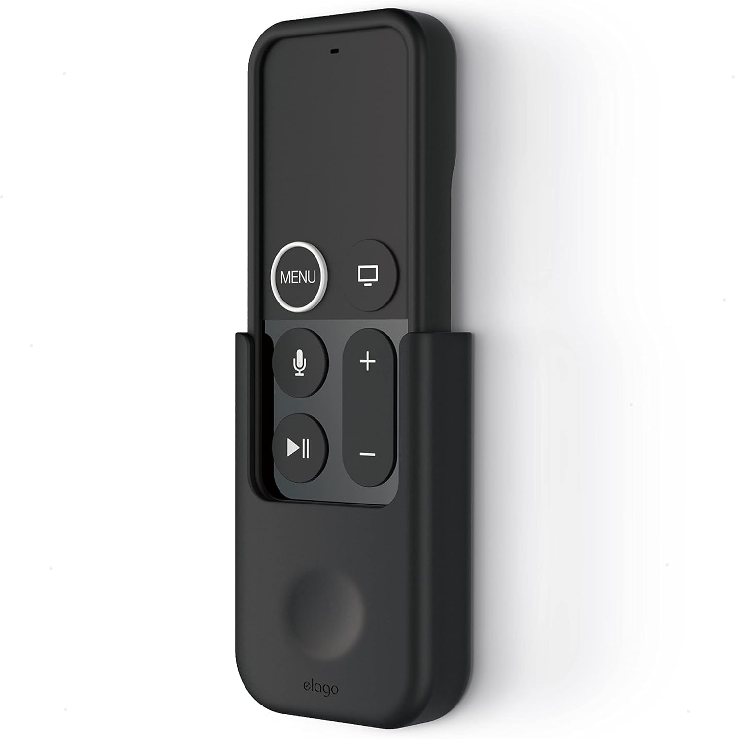 Universal Remote Holder Mount Compatible with Apple TV Remote and All Other Remote Controls - Adhesive Tape or Screw Mounting Options, Available Wired Charging [Small] [1St Gen] [Black]