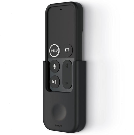 Universal Remote Holder Mount Compatible with Apple TV Remote and All Other Remote Controls - Adhesive Tape or Screw Mounting Options, Available Wired Charging [Small] [1St Gen] [Black]
